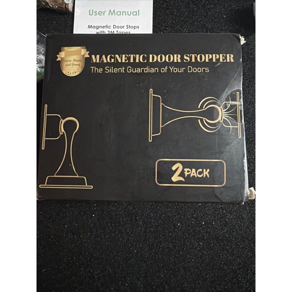 Magnetic Door Stops Set with 3M Adhesive Tapes & Screws Brushed Chrome 2-Packj